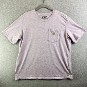 Carhartt Shirt Womens 1X Pink Speckled Pocket Tee Textured Loose Fit Heavy